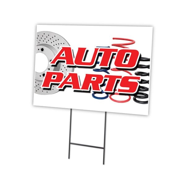 Signmission Auto Parts Yard Sign & Stake outdoor plastic coroplast window, C-2436-DS-Auto Parts C-2436-DS-Auto Parts - main